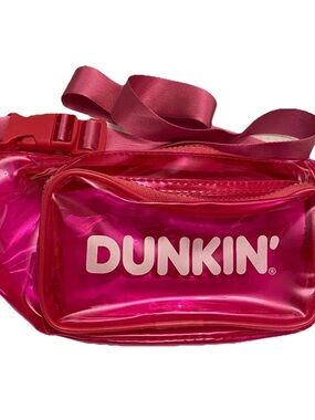 Dunkin Donuts Fanny Pack Bag HOT PINK Clear Collectible.